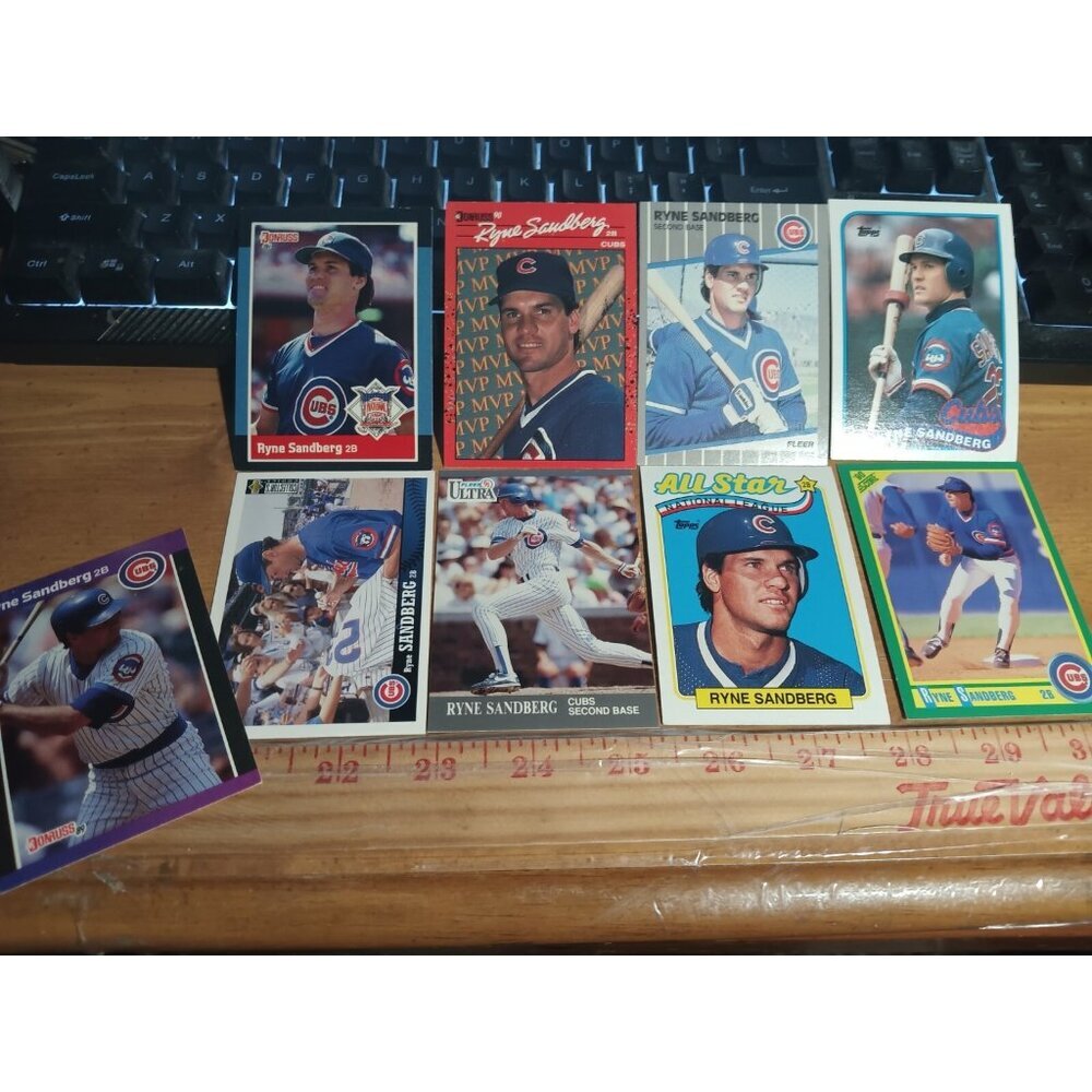 Ryne Sandberg 9 Different Card Lot 8 Chicago Cubs